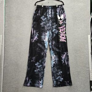Marvel Men Sleepwear L Black Graphic Sweatpants Venom Logo Pajama Pants